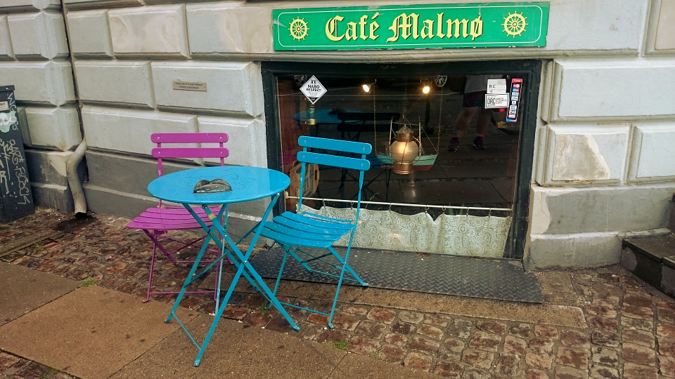 Exterior of Cafe Malmo in Copenhagen, Denmark.