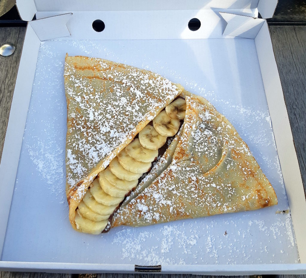 A banana Nutella crepe.